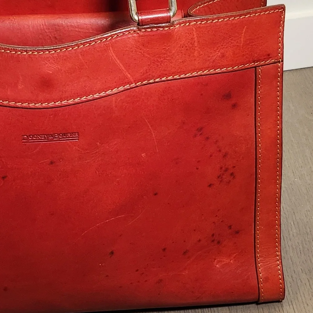 Dooney & Bourke Florentine Vachetta Leather Satchel Tote Crossbody Bag Red